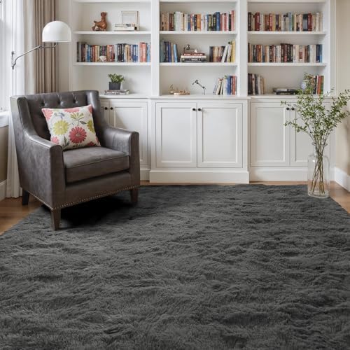 4x6 Ft Shag Rugs for Bedroom Living Room, Ultra Soft Fluffy Furry Area Rugs for Indoor Floor, Aesthetic Carpet for Kids Home Decor (Grey) - Image 3