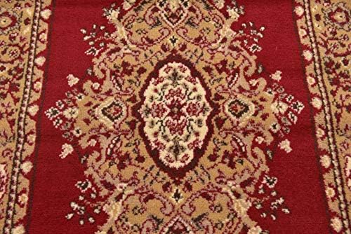 Unique Loom Reza Collection Traditional Persian Style Area Rug, 2 ft 7 in x 10 ft, Burgundy/Ivory - Image 6