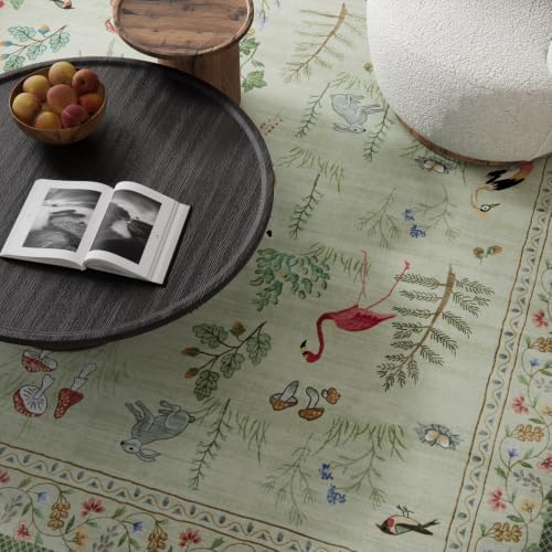 10x12 Area Rugs for Living Room: Washable Bedroom Rug Stain Resistant Non Slip Low Pile Ultra Soft Faux Wool Lightweight Large Rugs for Dining Room Under Table Rug Nursery Farmhouse Home Office Indoor - Image 4