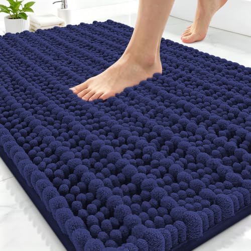 Smiry Bathroom Rugs 30X20, Extra Soft Rubber Backing Chenille Bath Mats by Smiry
