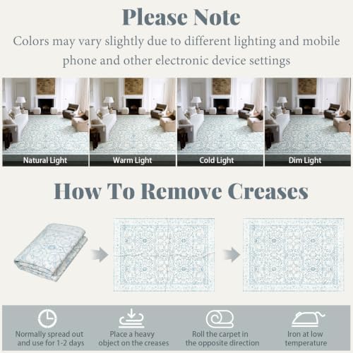 Machine Washable Rugs for Living Room: 6x9 Area Rugs for Bedroom - Image 6