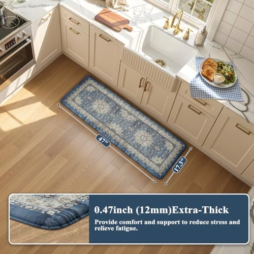 Collive Boho Cushioned Kitchen Mat, Anti Fatigue Mats for Kitchen Floor - Image 2