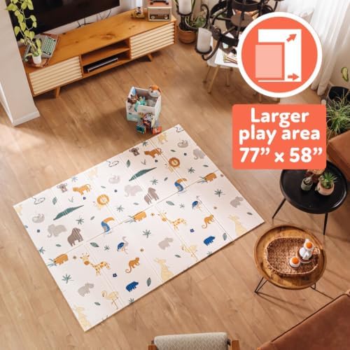 Nuby Reversible Baby Floor Mat, Safari - Image 3