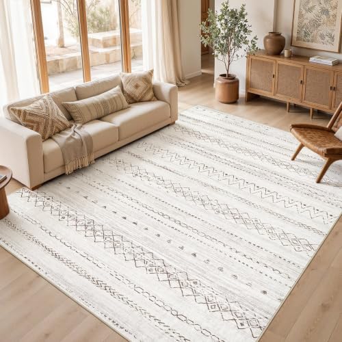 cotiled Boho 8x10 Area Rugs for Living Room: Large Moroccan Washable Rug by COTILED