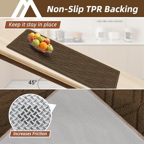 COSY HOMEER Kitchen Rugs Sets of 2 Non-Slip Washable,60x24Inch/35X24Inch - Image 4