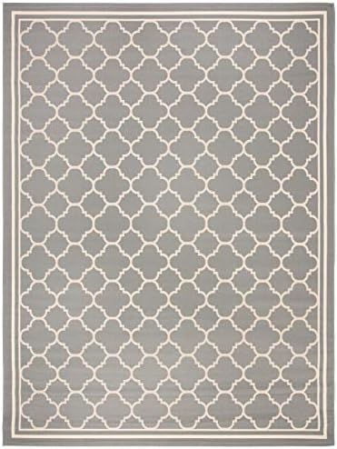 SAFAVIEH Courtyard Collection 8' x 11' Anthracite/Beige CY6918 Trellis Indoor/ Outdoor Splashproof Easy Scrubbing Patio Backyard Mudroom Area Rug - Image 2