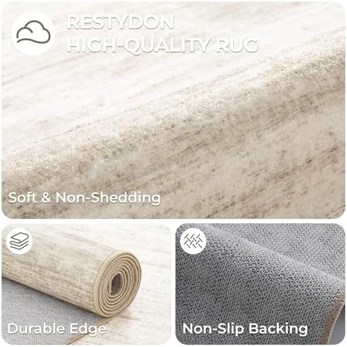 2'6 x 8' Runner Rug Non Slip,Washable Kitchen Rugs,Brown - Image 7