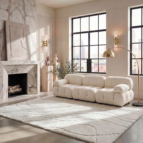 SAFAVIEH Florida Shag Rug 8'x10', Soft Plush Modern Cream SG471-1111 by Unknown