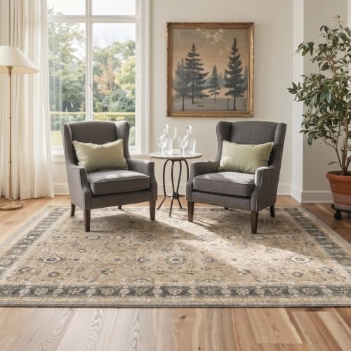 Bavni 2X5 Washable Hallway Runner Rug, Boho Floral Non Slip - Image 5
