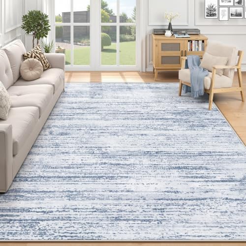 Area Rug 6x9 Living Room Rugs: Washable Modern Rug Non-Slip Soft Rugs Stain Resistant Printed Rug Indoor Carpet for Bedroom Kitchen Dining Room Nursery Home(Dark Blue, 6'x9') by ZomfyRugs