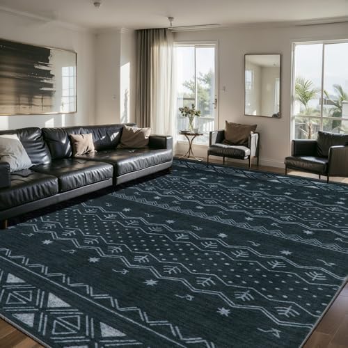 SERISSA 8x10 Washable Non-Slip Boho Area Rug for Living Room by SERISSAHomeDecorCollection