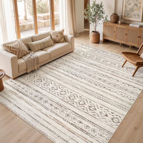cotiled Boho 8x10 Area Rugs for Living Room: Large Moroccan Washable Rug by COTILED