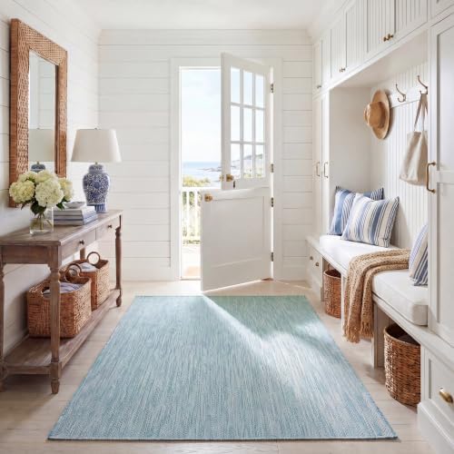 SAFAVIEH Courtyard Outdoor Area Rug 5'3"x7'7", Aqua & Grey CY8022-37121 by Unknown