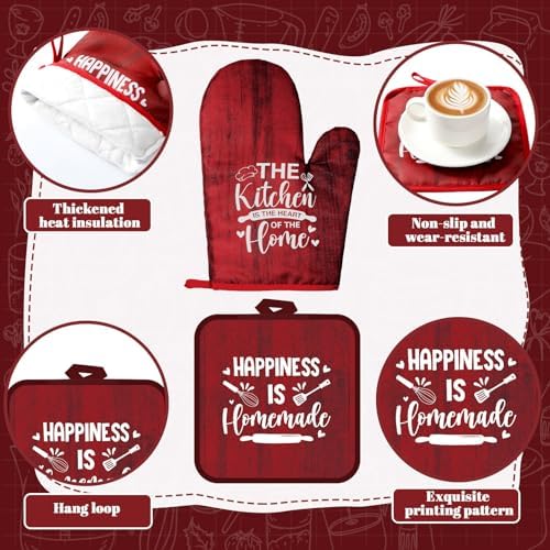 Fourluoo 10 Pcs Red Kitchen Decor and Accessories Set - Image 5