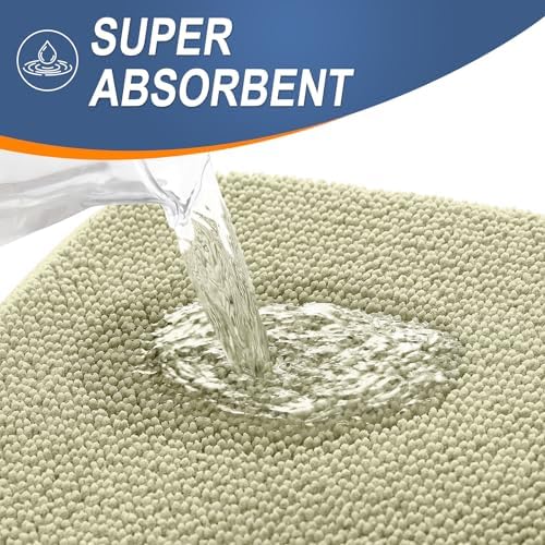 OLANLY Thick Memory Foam Bathroom Rugs 36x24, Absorbent Bath Mat, Vanilla - Image 3