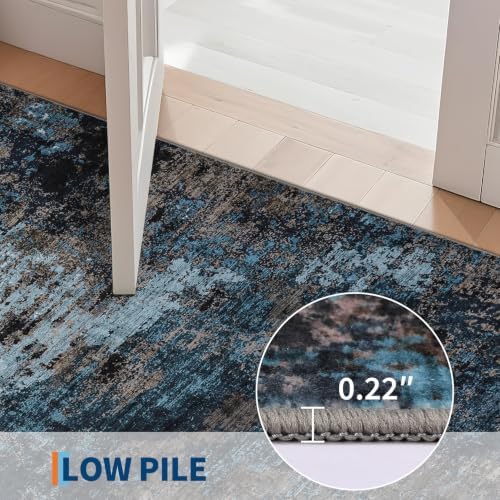 GarveeHome Modern Door Mat 2x3 Machine Washable Rug Blue Green - Image 5