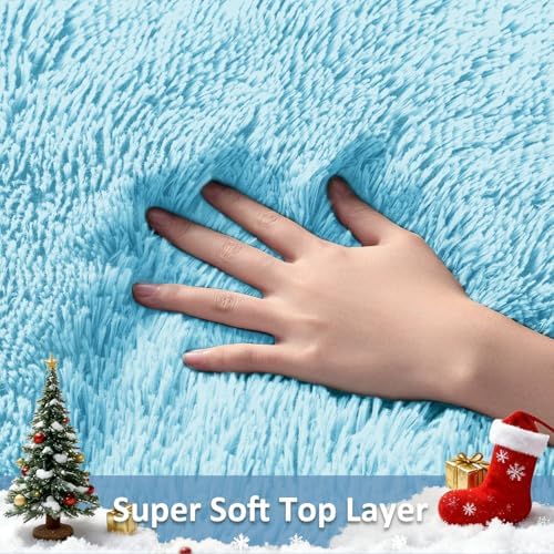 Ophanie Area Rugs for Bedroom Living Room,Light Blue,Rectangular,8'x10' - Image 2