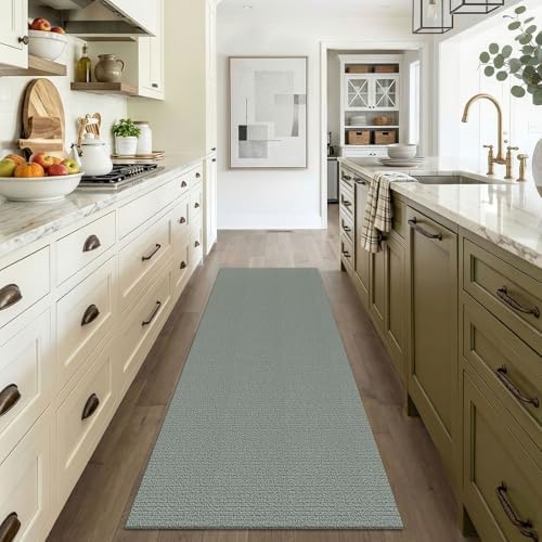 EARTHALL Washable Runner Rug, Non Slip Entryway Runner, 3x6 Ft, Green/Grey - Image 5