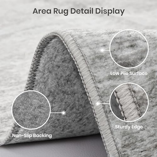 Valenrug 2x12 Runner Rug Non Slip, Washable Rug Runners for Hallways, Grey - Image 7