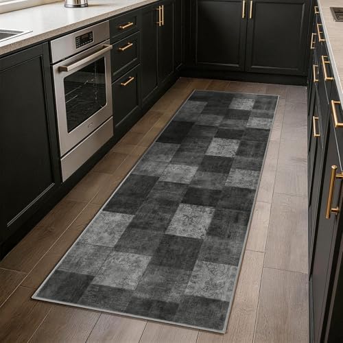 LIANLAM Silver Infused Washable Runner Rug for Hallway(2.7x10,Black) by LIANLAM