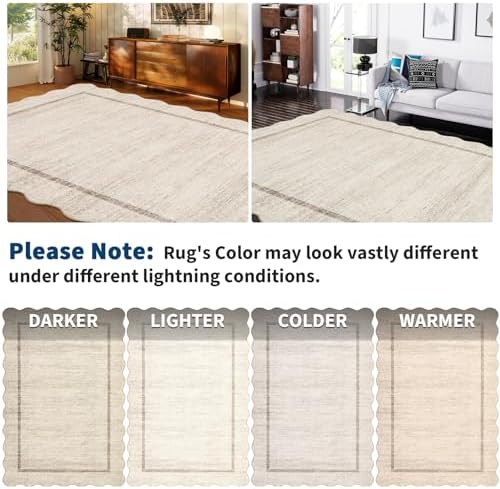 GarveeHome Scalloped Washable Rugs 5x7 Rug for Living Room Modern Non Slip - Image 7
