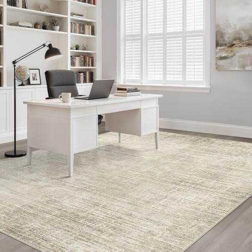 LOONGRUG 10x13 Area Rug Washable Neutral Modern Rug for Living Room Beige - Image 7