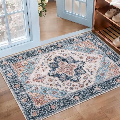 SERISSA 2x3 Washable Non Slip Floral Boho Small Area Rug for Entryway by SERISSAHomeDecorCollection