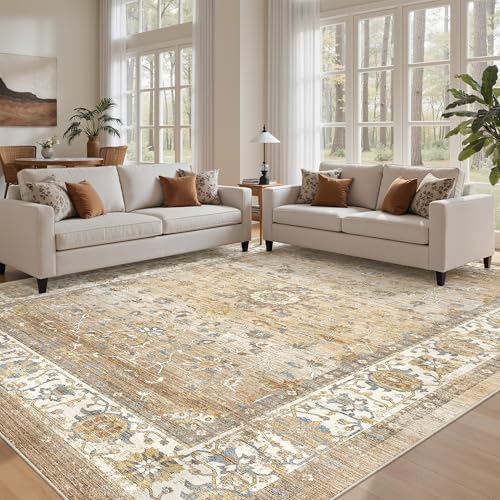 befbee 8x10 Area Rugs for Living Room, Washable Vintage Non Slip Rug by Befbee