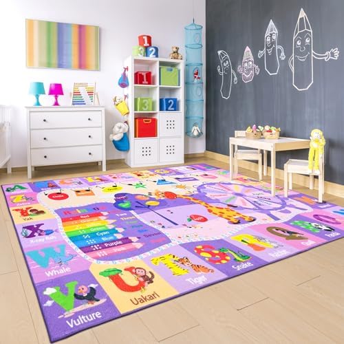 Chicrug 4x6 ABC Kids Rug for Classroom, Washable Non Slip Playroom Play Mat - Image 2