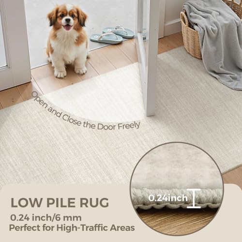 5x7 Area Rugs for Living Room,Large Washable Rug,Beige - Image 6