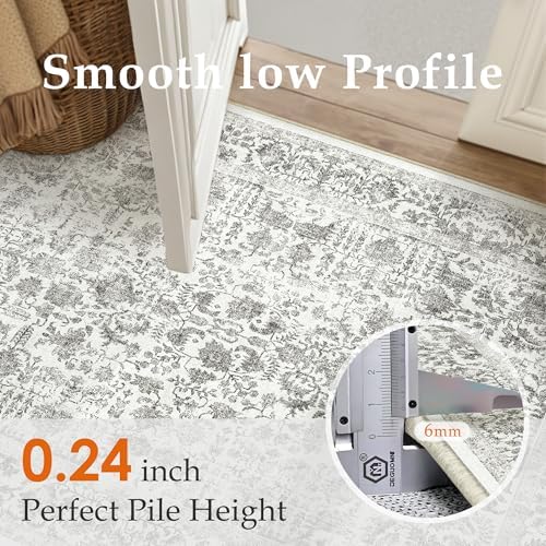 PureCozy Black Area Rug 5x8 Vintage Floral - Image 5