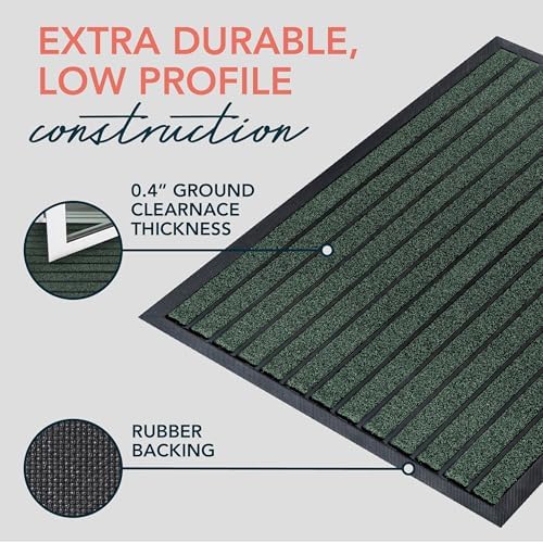 ubdyo Extra Durable Door Mat Outside Entrance (47" x 32", Bright Green) - Image 4