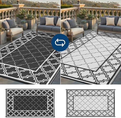 Garvee Reversible Outdoor Rug 10x14, Waterproof Outdoor Plastic Rug, Porch - Image 4