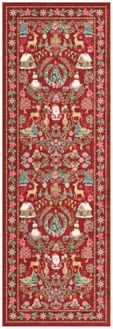 Rugxara Christmas 2x6 Runner Rug for Hallway Kitchen Entryway, Red - Image 2