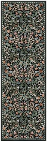 Moynesa Vintage 2'8"x8' Runner Rug, Black Floral Runner for Hallways - Image 3