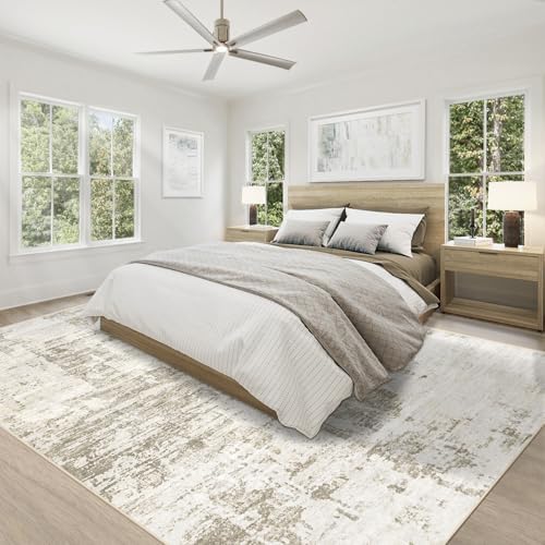 XLUEZ 8x10 Area Rugs for Living Room, Washable Modern Abstract Large Area Rug Neutral Soft Non Slip Kids Rug Stain Resistant Indoor Carpet for Bedroom Nursery Dining Room Playroom(BeigeBrown, 8'x10') - Image 5