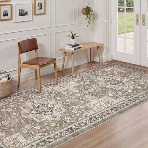 cotiled 3x8 Hallway Runner Rug for Entryway, Non-Slip Vintage, Brown - Image 3