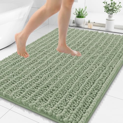 Smiry Bathroom Rugs 50X30, Extra Soft Rubber Backing Chenille Bath Mats by Smiry