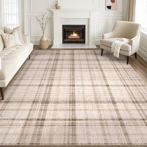 Tortania Area Rug Living Room Rugs - 10x14 Washable Large Soft Neutral Boho Moroccan Bohemian Farmhouse Rug Indoor Floor Carpet for Bedroom Under Dining Table Home Office Decor - Taupe by Tortania