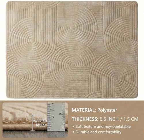 Brown Boho 8x10 Solid Color Area Rugs, Washable Rugs for Living Room - Image 2