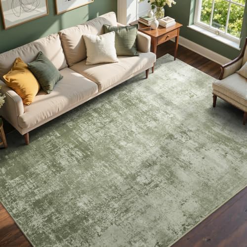 6x9 Ft Abstract Washable Area Rugs for Living Room Green by Cuzwlovita