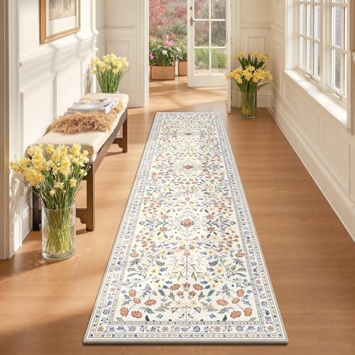 Yamaziot 2x8 Washable Hallway Runner Rug Non Slip Carpet, Colorful Beige by Yamaziot