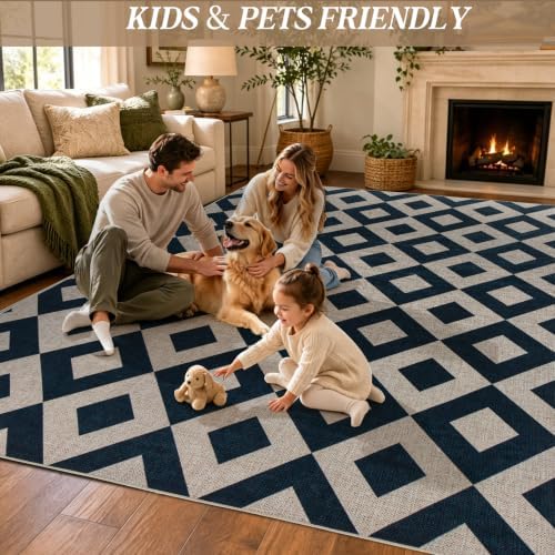 6×9 Easy Jute Rug Washable Rugs Low Pile Indoor Farmhouse Neutral Non Slip Rug Modern Carpet Door Mat for Backyard Bedroom Kitchen Porch Patio Black - Image 4