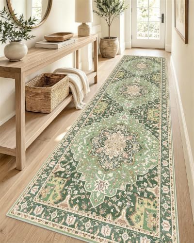 OLANLY 2'6"x12' Washable Runner Rug, Non Slip Carpet for Hallway Kitchen by OLANLY