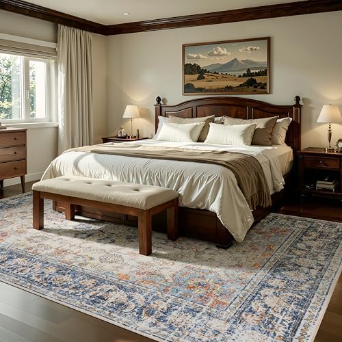 Ruaruarug Washable Area Rug 5×7 for Living Room, Ultra Soft, Navy Brown - Image 6