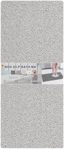 Nonslip Bathtub Mat, Anti Slip Bath Mat 0.6" Extra Thick, Quick Dry Bath Tub Anti Slip Shower Mat, Loofah Non-Slip Bath Mat for Tub Bathroom Pool Kitchen Entryway Home Hotel(Light Gray 16x39) by Rzoysia