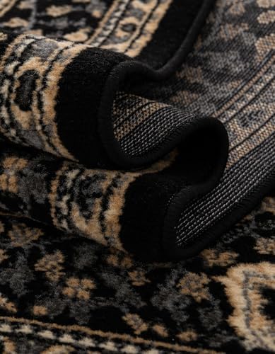Unique Loom Reza Collection Area Rug - Washington (5' 3" x 8' Oval Black/Gray) - Image 5
