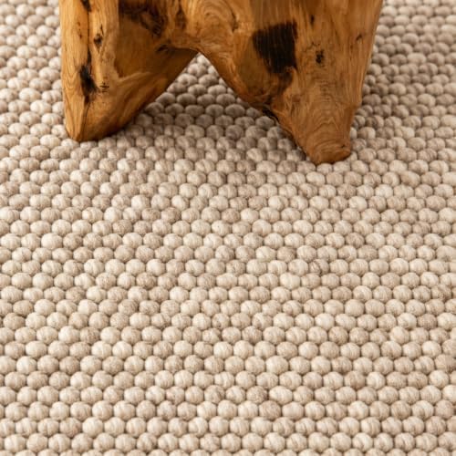 Wool Cotton Chunky Knit Popcorn Doormat - Beige (3' x 5') - Image 7