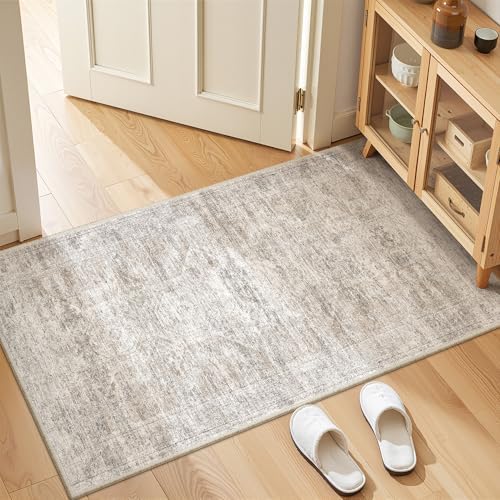2x4 Rug Runners for Hallways Non Slip,Taupe by Restydon