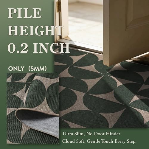 Lahome Green Easy Jute Front Porch Rug, 3x5 Semi Circle Outdoor Rug - Image 4